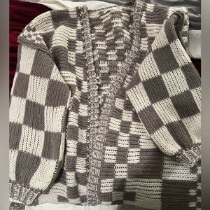 Shop Talulah Checkered Taupe Sweater